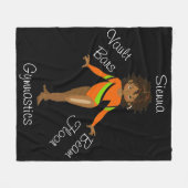 Afrikanischer Gymnastikamerikaner, braune Augen, O Fleecedecke (Vorderseite (Horizontal))