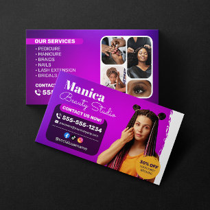 Afrikanischer Haar-Flecht-Salon Nagel-Makeup Visitenkarte