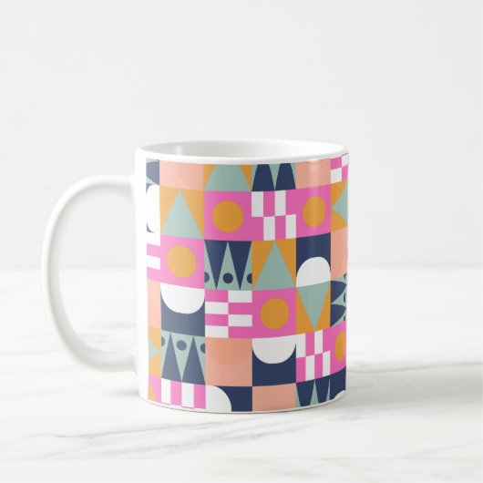 Afrikanischer, heller Block nahtlos Muster. Geome Kaffeetasse (Links)