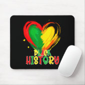 Afrikanischer Herz Schwarzer Geschichtsmonat Afroa Mousepad (Mit Mouse)