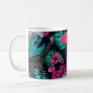 afrikanischer Hintergrund, Giraffe, Leopard, Anseh Kaffeetasse