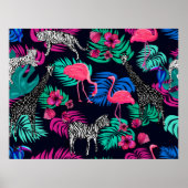 afrikanischer Hintergrund, Giraffe, Leopard, Anseh Poster (Vorne)