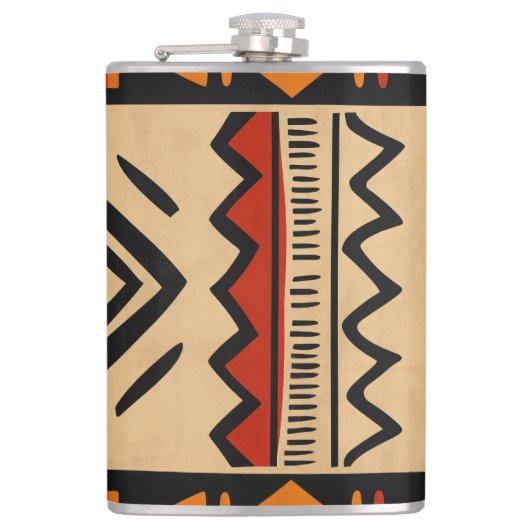 Afrikanischer Hintergrund in warmen Farben Flachmann (Vorderseite)