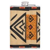 Afrikanischer Hintergrund in warmen Farben Flachmann (Rückseite)