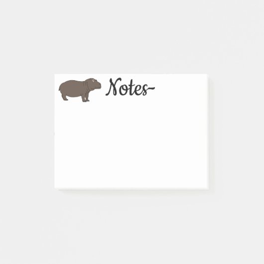 Afrikanischer Hippopotamus Post-it Klebezettel (Vorderseite)