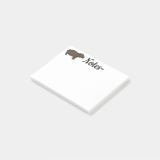 Afrikanischer Hippopotamus Post-it Klebezettel (angewinkelt)