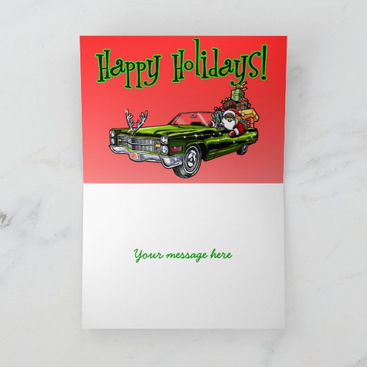 Afrikanischer Hipster Santa Feiertagskarte (Innenseite)