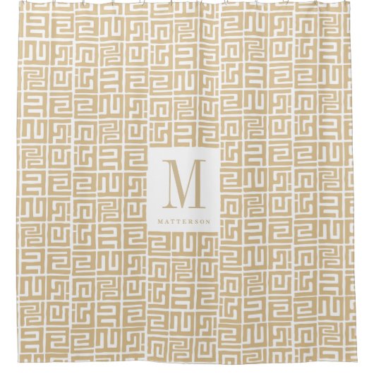 Afrikanischer inspirierter Kuba Stoff inspiriertes Duschvorhang (Vorderseite)