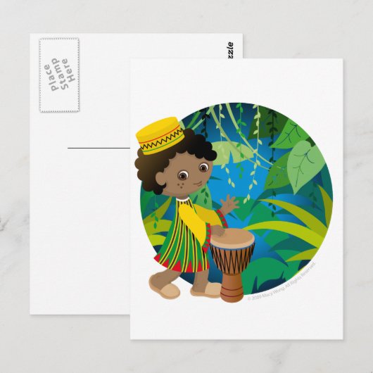 Afrikanischer Junge Postkarte (Vorne/Hinten)