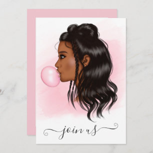 Afrikanischer Junggeselinnen-Abschied von Bubblegu Einladung