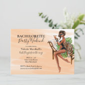 Afrikanischer Junggeselinnen-Abschied Weekend Einladung (Stehend Vorderseite)