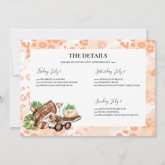 Afrikanischer Junggeselinnen-Abschied Weekend Einladung (Rückseite)