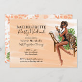Afrikanischer Junggeselinnen-Abschied Weekend Einladung (Vorne/Hinten)
