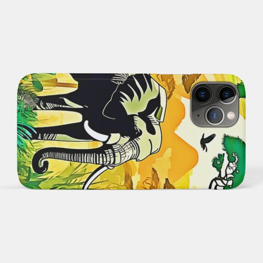 Afrikanischer Jungle Elephant Art Design Case-Mate iPhone Hülle (Rückseite (Horizontal))