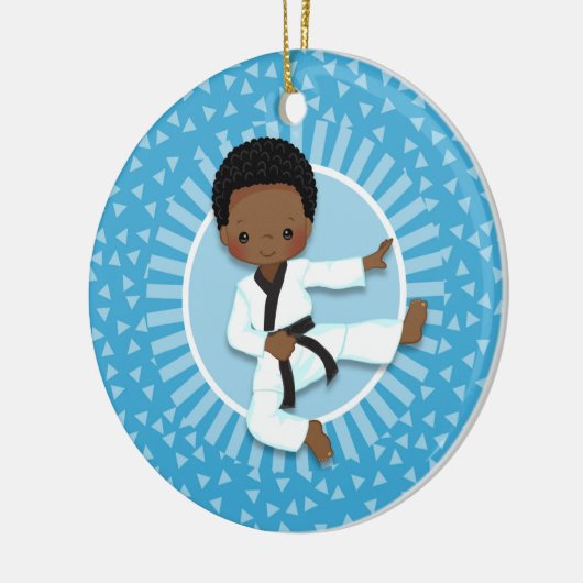 Afrikanischer Karate Boy Judo Martial Arts Keramik Ornament (Links)