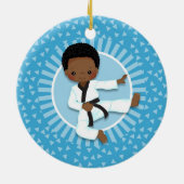 Afrikanischer Karate Boy Judo Martial Arts Keramik Ornament (Hinten)