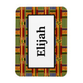Afrikanischer Karierter Kente 3x4 Name flexibel Magnet (Vertikal)