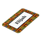 Afrikanischer Karierter Kente 3x4 Name flexibel Magnet (Linke Seite)