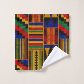 Afrikanischer Kente-Stoff Badhandtuch Set (Waschlappen)