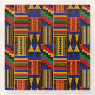 Afrikanischer Kente-Stoffstil Glasuntersetzer