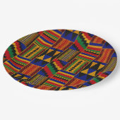 Afrikanischer Kente-Stoffstil Pappteller (Schrägansicht)