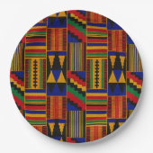 Afrikanischer Kente-Stoffstil Pappteller (Vorderseite)