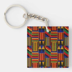 Afrikanischer Kente-Stoffstil Schlüsselanhänger