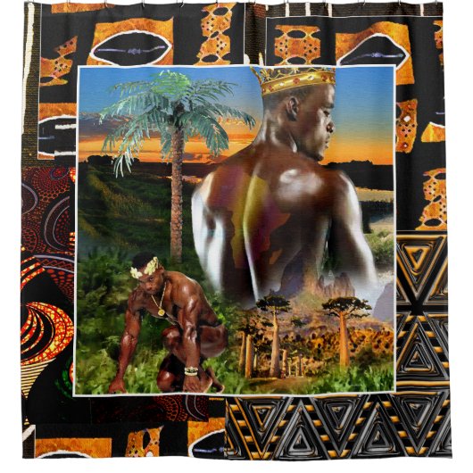 Afrikanischer König Duschvorhang (Vorderseite)