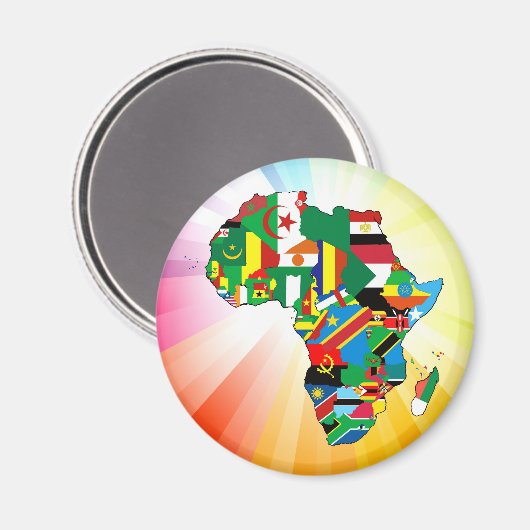 Afrikanischer Kontinent - Flaggenplan 2 Magnet (Vorderseite/Rückseite)