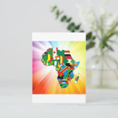 Afrikanischer Kontinent - Flaggenplan 2 Postkarte (Stehend Vorderseite)
