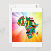 Afrikanischer Kontinent - Flaggenplan 2 Postkarte (Vorne/Hinten)
