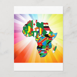 Afrikanischer Kontinent - Flaggenplan 2 Postkarte