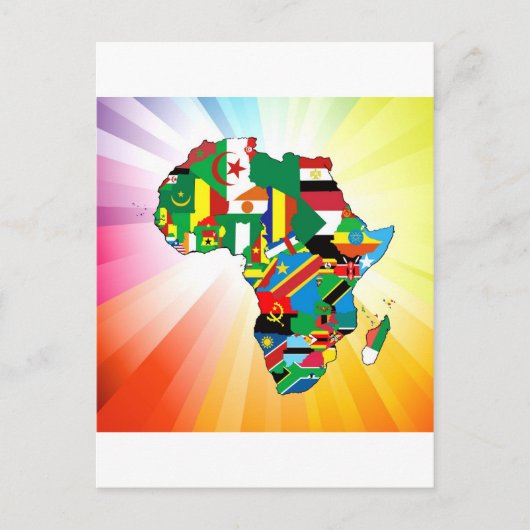 Afrikanischer Kontinent - Flaggenplan 2 Postkarte (Vorderseite)
