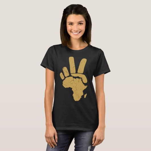 Afrikanischer Kontinent Frieden Afrikanischer Stol T-Shirt (Vorne ganz)