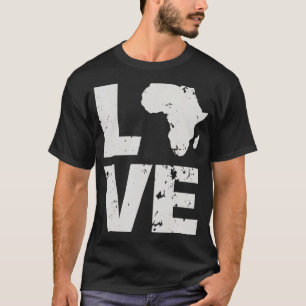 Afrikanischer Kontinent Karte I Liebe Afrika T-Shirt