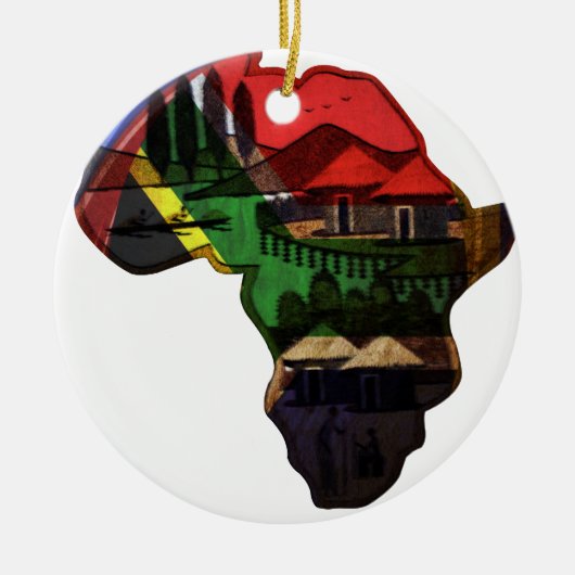 Afrikanischer Kontinent Keramikornament (Vorne)