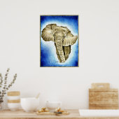 Afrikanischer Kontinent Poster (Küche)