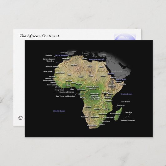 Afrikanischer Kontinent Postkarte (Vorne/Hinten)