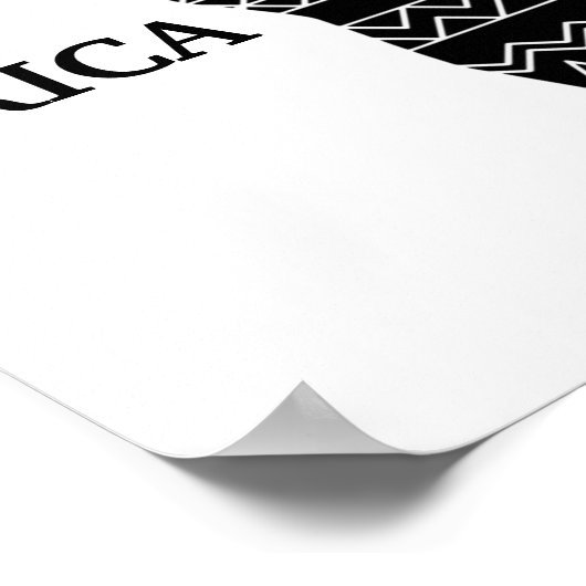 Afrikanischer Kontinent Schwarz-Weiß Poster (Ecke)