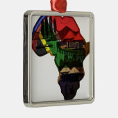 Afrikanischer Kontinent Silbernes Ornament (Rechts)