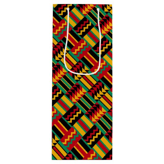 Afrikanischer Korbgeflecht-Stolz-rotes Geschenktüte Für Weinflaschen (Vorderseite)