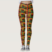 Afrikanischer Korbgeflecht-Stolz-rotes Leggings (Vorderseite)