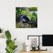 afrikanischer Krandruck Poster (Heimbüro)