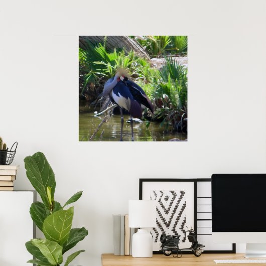 afrikanischer Krandruck Poster (Heimbüro)