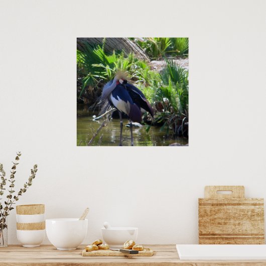 afrikanischer Krandruck Poster (Küche)