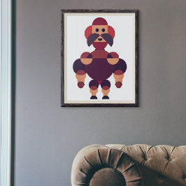 Afrikanischer Krieger der großen Muskulatur Leinwanddruck