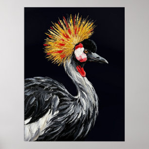 Afrikanischer Kronenkranich — Exotischer Vogel Imp Poster