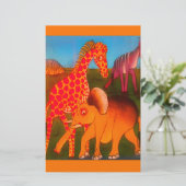 afrikanischer Kunstdrucker Briefpapier (Stehend Vorderseite)