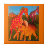 afrikanischer Kunstdrucker Fliese (Vorderseite)