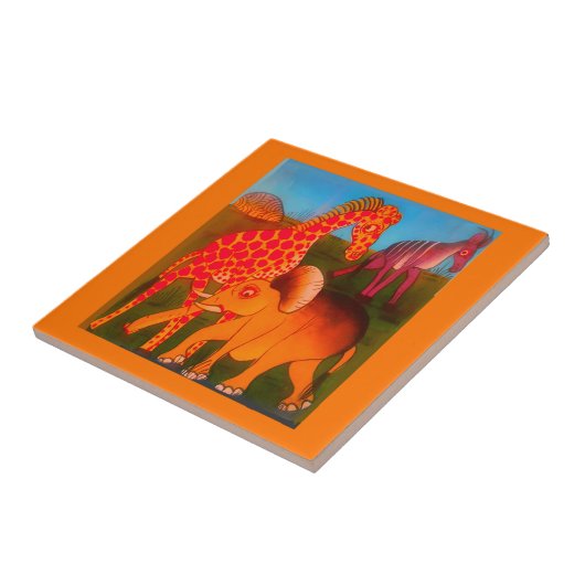 afrikanischer Kunstdrucker Fliese (Seite)